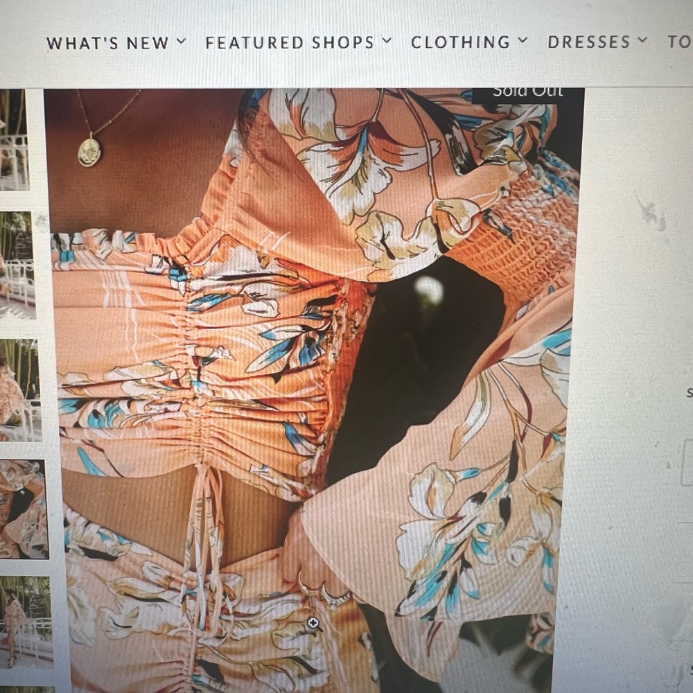 VICI DOLLS ORANGE FLORAL BELL SLEEVE BLOUSE